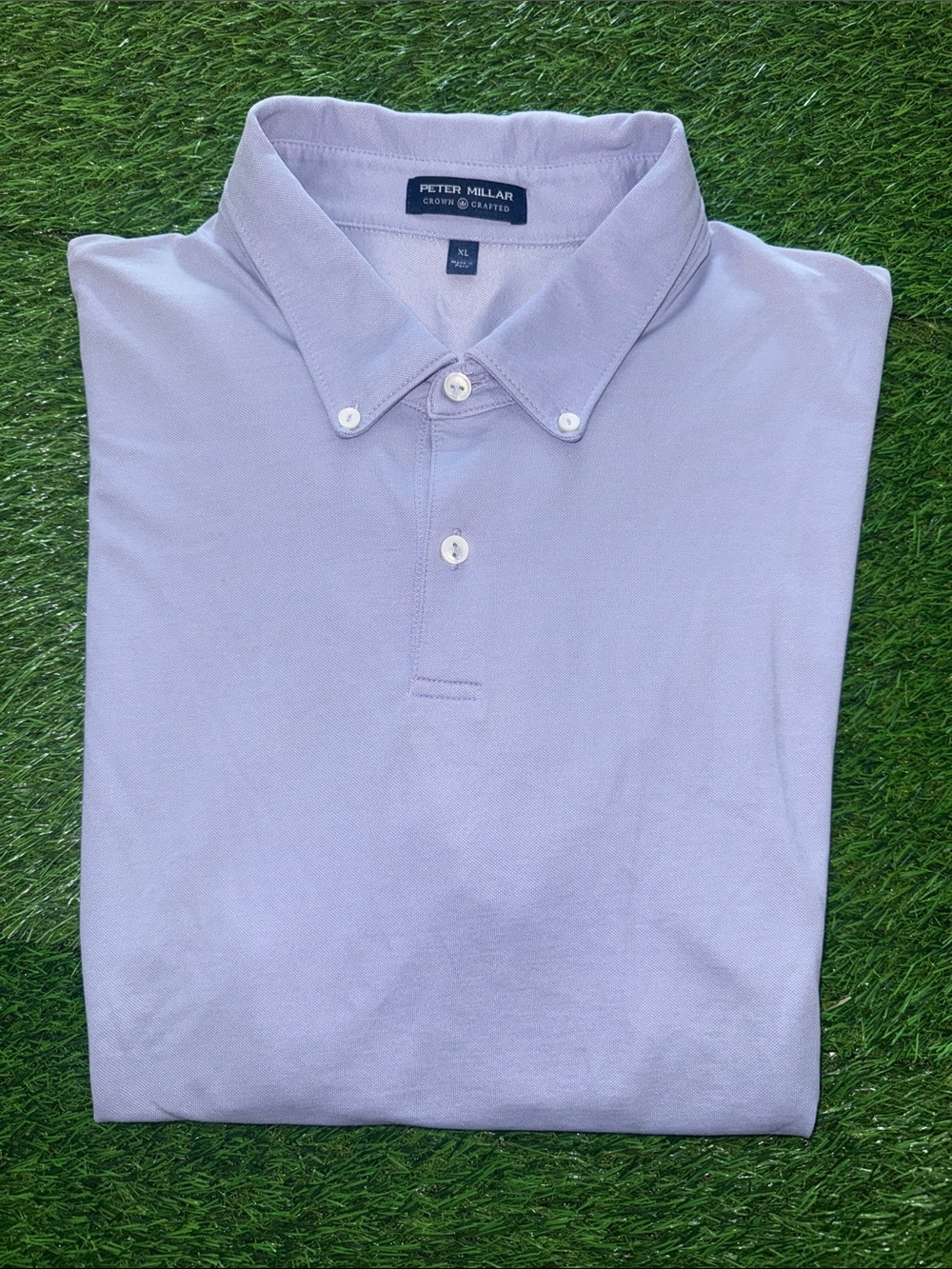 Peter Millar Light Lavender Button-Down Polo